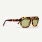 Occhiali da sole aviator in acetato havana lenti verdi Gantis Cactus vista tre quarti