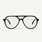 Montatura da vista aviator nero lucido doppio ponte Gantis Goccia vista frontale