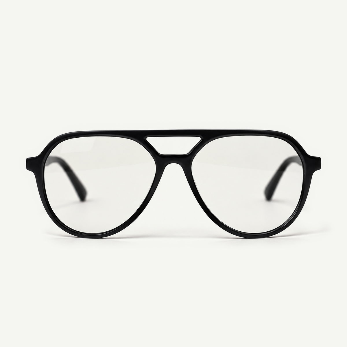 Montatura da vista aviator nero lucido doppio ponte Gantis Goccia vista frontale