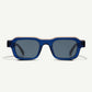 Occhiali da sole squadrati bold in acetato blu trasparente Gantis Luna vista frontale