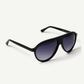 Occhiali da sole neri aviator flat top Gantis Meriggio vista a tre quarti
