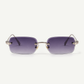 Occhiali da sole rimless rettangolari lenti sfumate Gantis Riflesso vista frontale