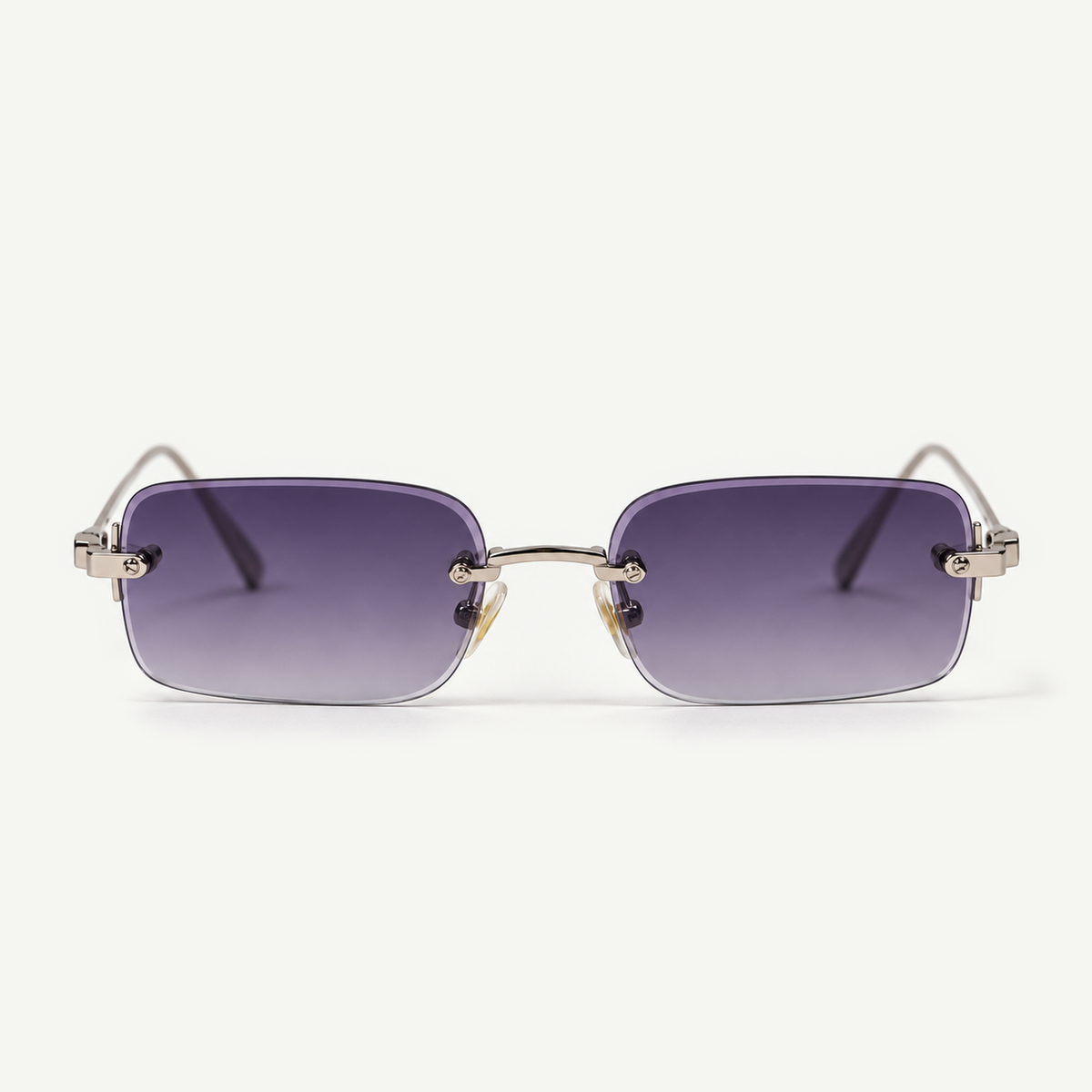 Occhiali da sole rimless rettangolari lenti sfumate Gantis Riflesso vista frontale