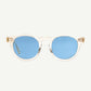 Occhiali da sole panto trasparente con lenti azzurre polarizzate Gantis Vela vista frontale