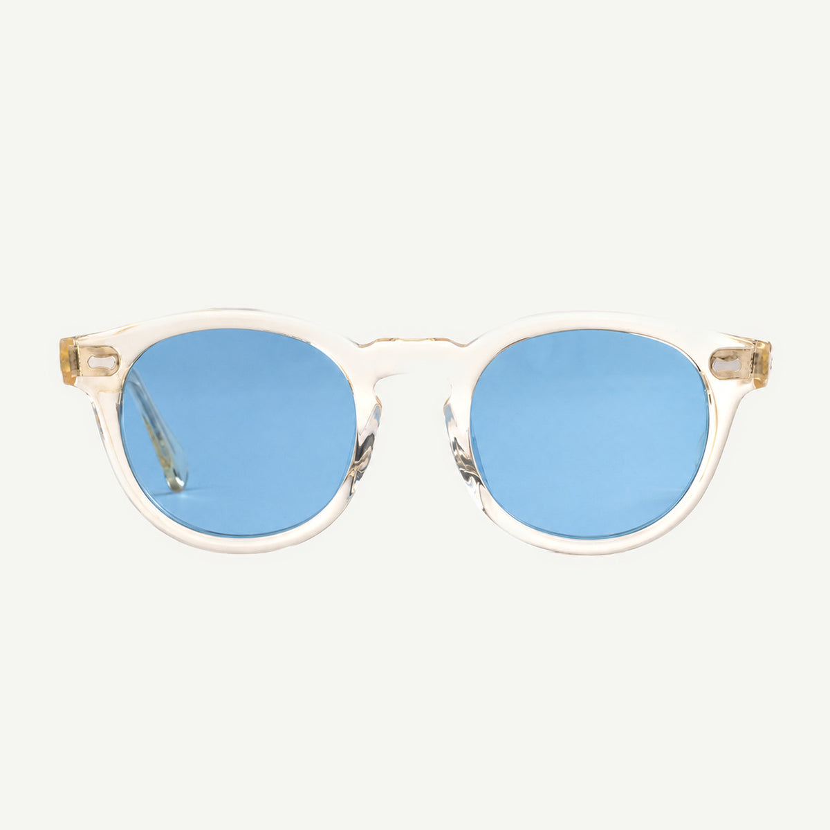 Occhiali da sole panto trasparente con lenti azzurre polarizzate Gantis Vela vista frontale