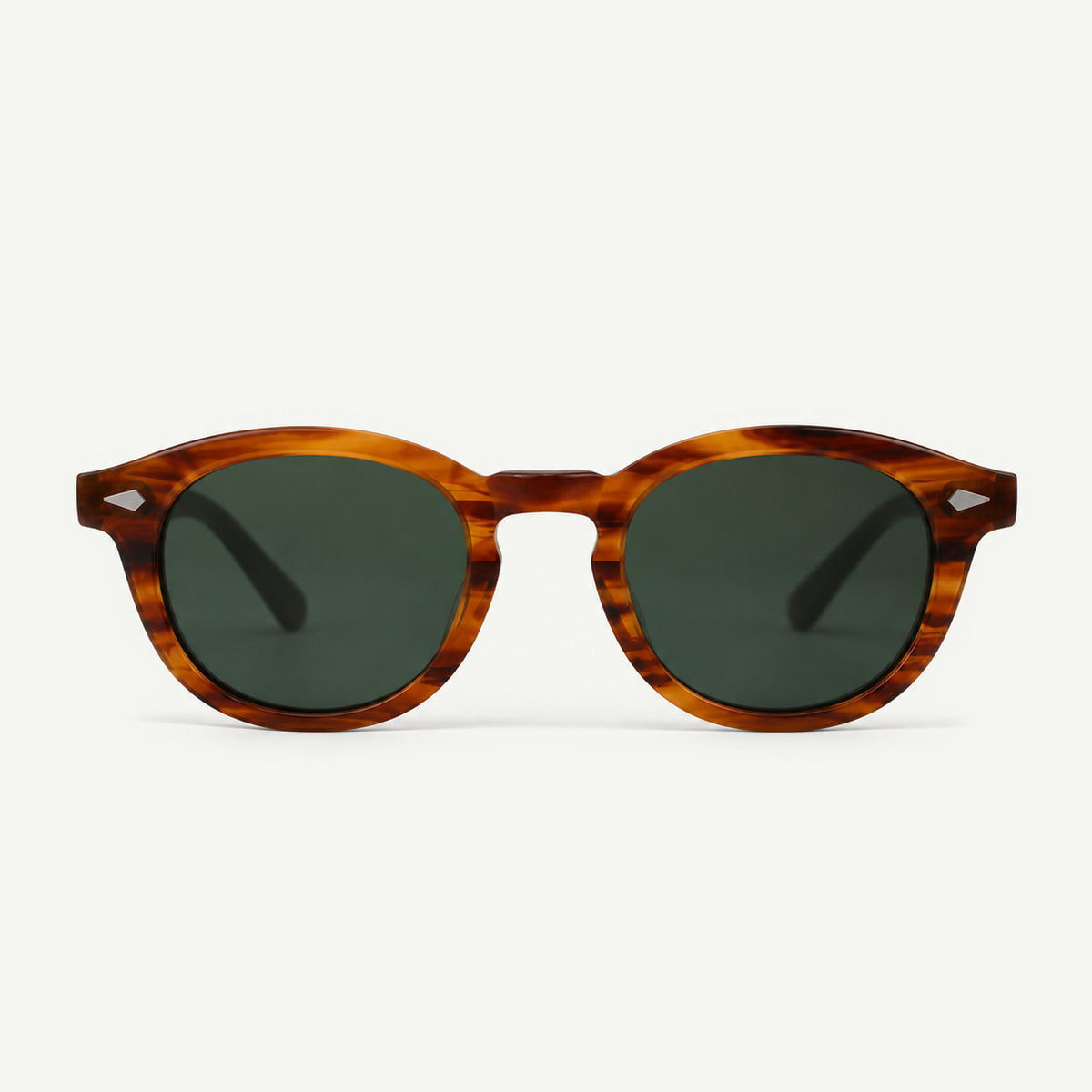 Occhiali da sole panto tartarugato havana lenti scure polarizzate Gantis Vela vista frontale