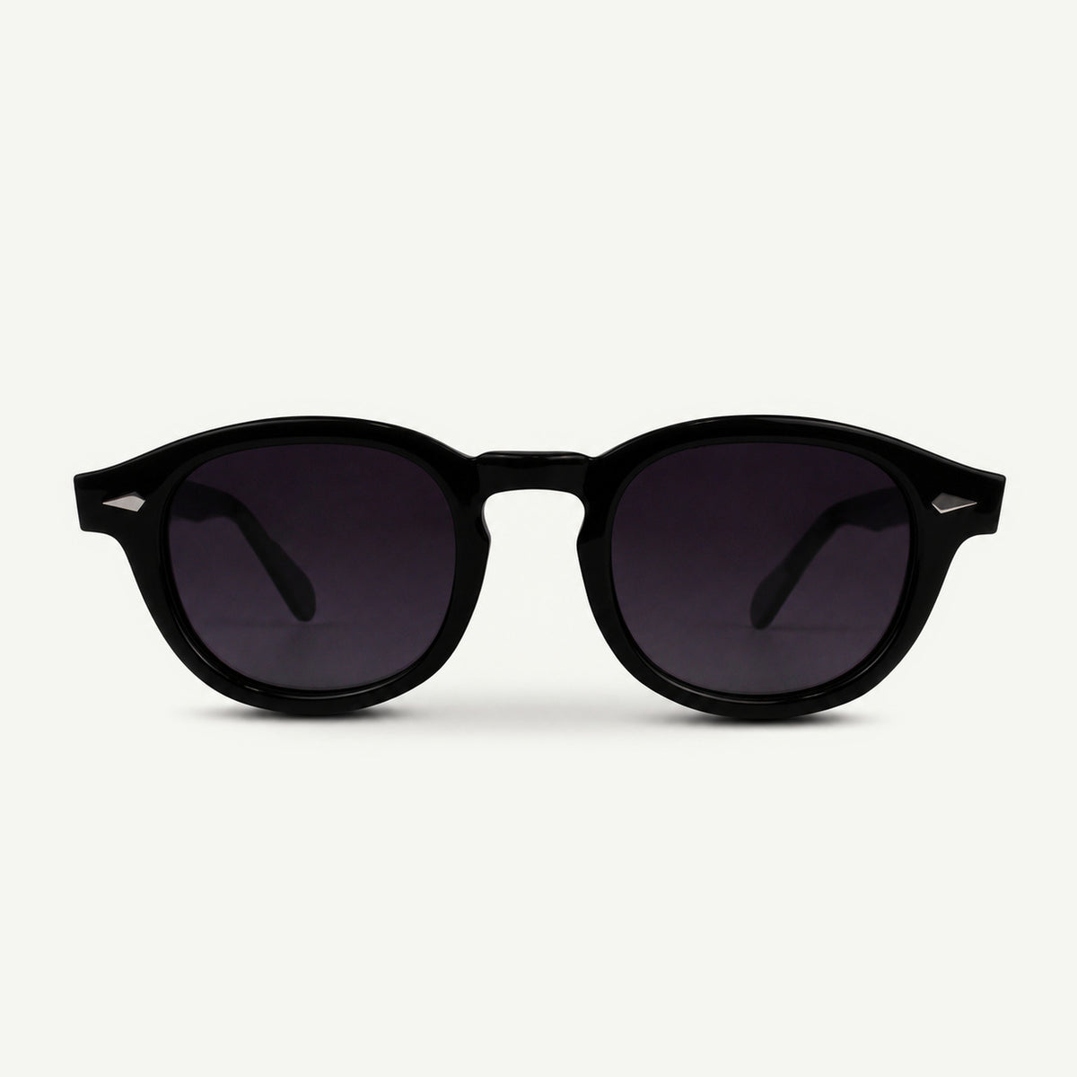 Occhiali da sole panto nero lucido con lenti grigie polarizzate Gantis Vela vista frontale